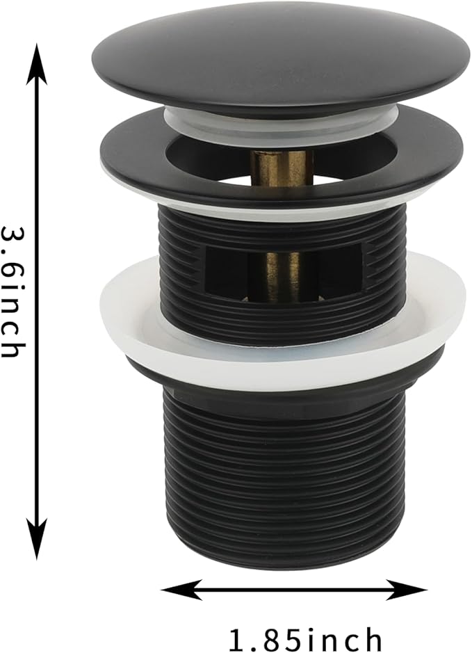 Matte Black Freestanding Bathtub Drain Stopper, Suitable - Image 3