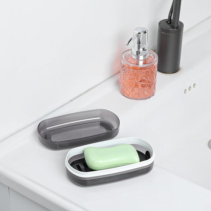 Shampoo Bar Holder Leak-Proof Travel Soap Case Black Soap Dish - Image 7