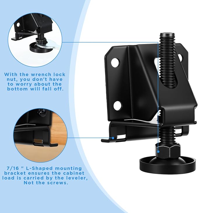 8 Pcs Heavy Duty Leveling Feet, Adjustable Furniture Levelers - Image 4