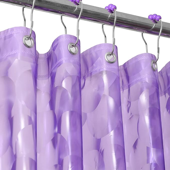 Ga-Geetopia EVA 3D Purple Pearl Plastic Shower Curtain Liner by Ga-Geetopia