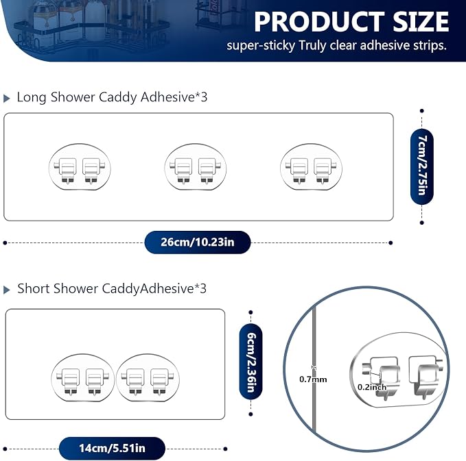 Shower Caddy Adhesive Replacement Stickers - Image 2