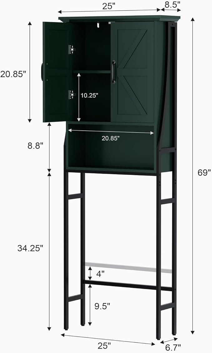 Over The Toilet Storage Cabinet, Over Toilet Bathroom Organizer - Image 2