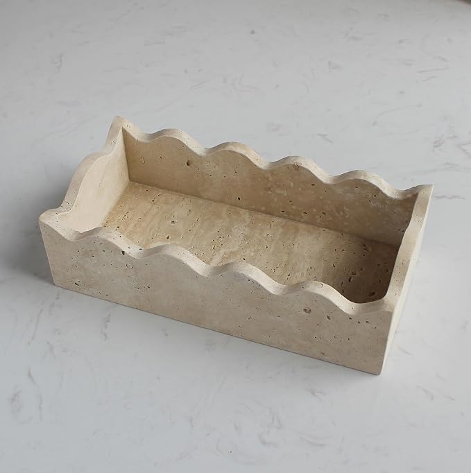 Natural Travertine Guest Towel Holder 9.8" × 4.9" - Image 4