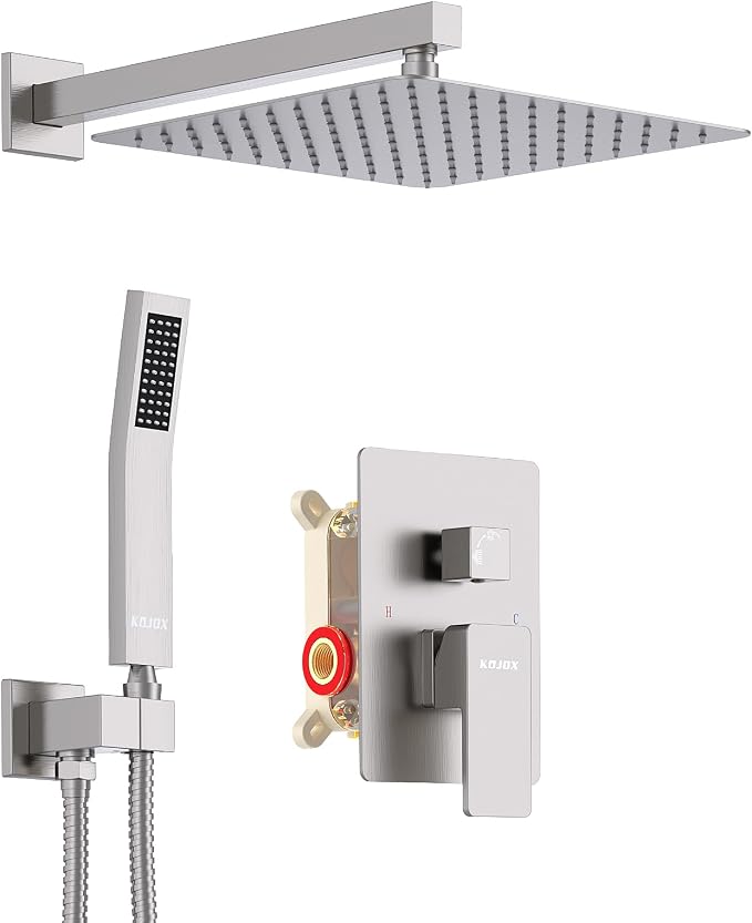 KOJOX Shower System with High Pressure 12 Inch Rainfall Shower Head, Handheld by KOJOXSANITARY