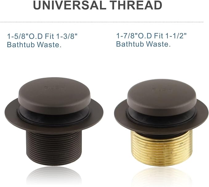 Bronze Tub Drain Tip-Toe Tub Trim Set Conversion Kit Assembly, Hidrop Bathtub - Image 7
