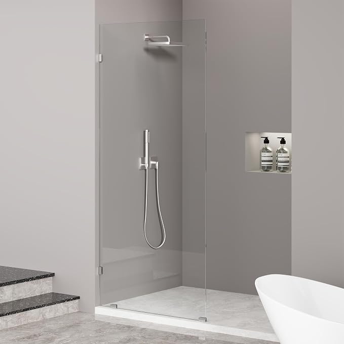 Frameless Fixed Shower Screen 34" W × 74" H, Shower Glass Panel, 5/16" SGCC - Image 2