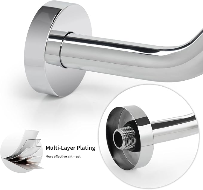 High Rise Shower Arm with Flange, 15.5 Inch Gooseneck Shower Arm Extension - Image 4