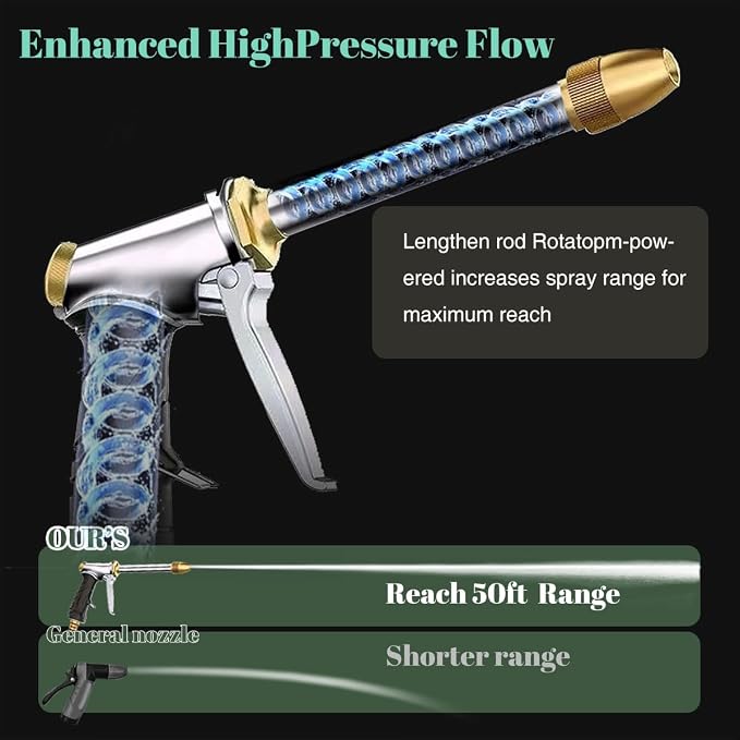 Garden Hose Nozzle Sprayer High Pressure Garden Hose Nozzle Heavy Duty Water - Image 3