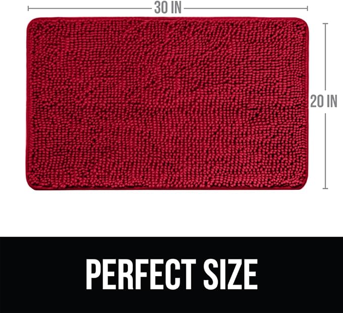 KANGAROO Bathroom Rugs, Chenille Soft Absorbent Bath Rug, Shaggy Shower Mat - Image 2