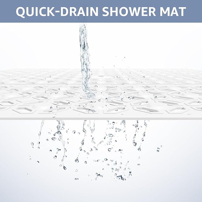 OTHWAY Square Shower Mat, TPE Non-Slip Mat - Image 3
