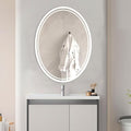 32 x 24 inch Oval LED Bathroom Mirror Anti-Fog 3 Colors Light Dimmable Wall by Bulife