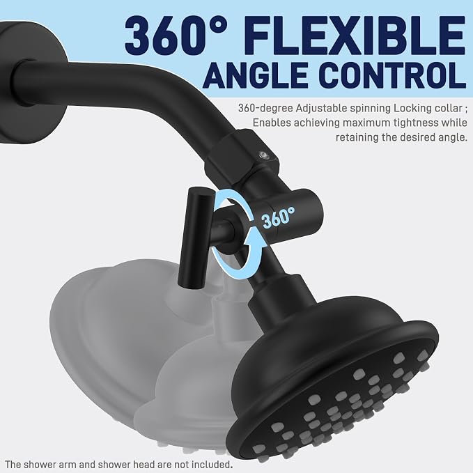 YDmeet All Metal Shower Head Adapter, 360 ° Adjustable Shower Head Extension - Image 2