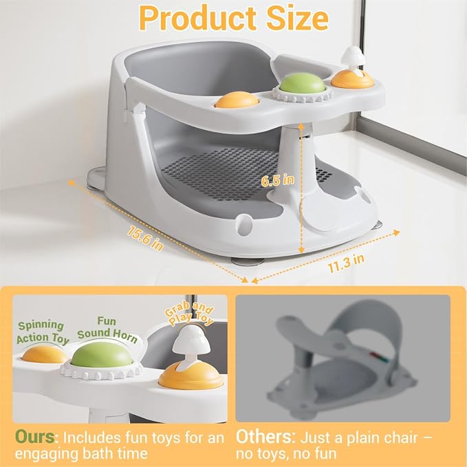 Baby Bath Seat for Babies 6 Months & Up, Bath Seats for Babies Sitting Up - Image 4