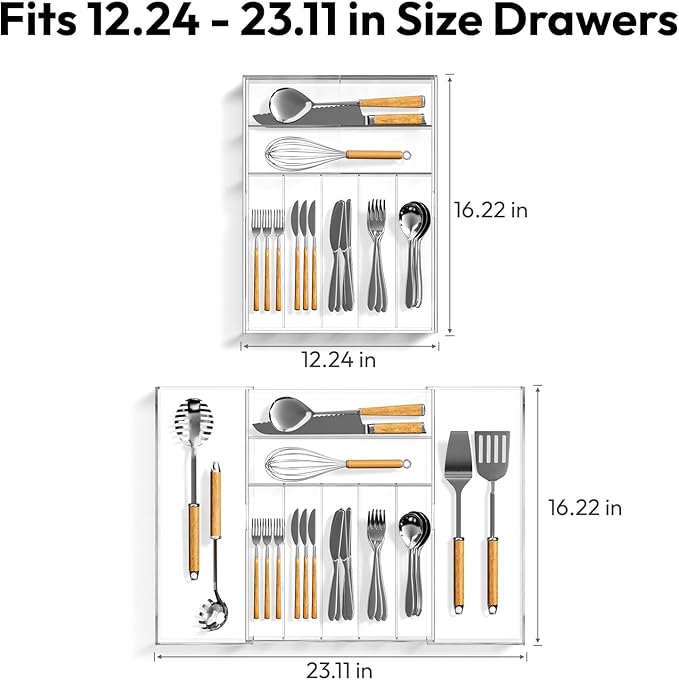 NIUBEE Expandable Kitchen Drawer Organizer - Image 3
