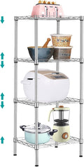 4 Tier Wire Shelving Unit, Height Adjustable Wire Shelves by BNSPLY