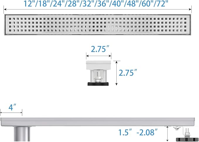 Offset Linear Shower Drain, Shower Drain 32 inch - Image 5