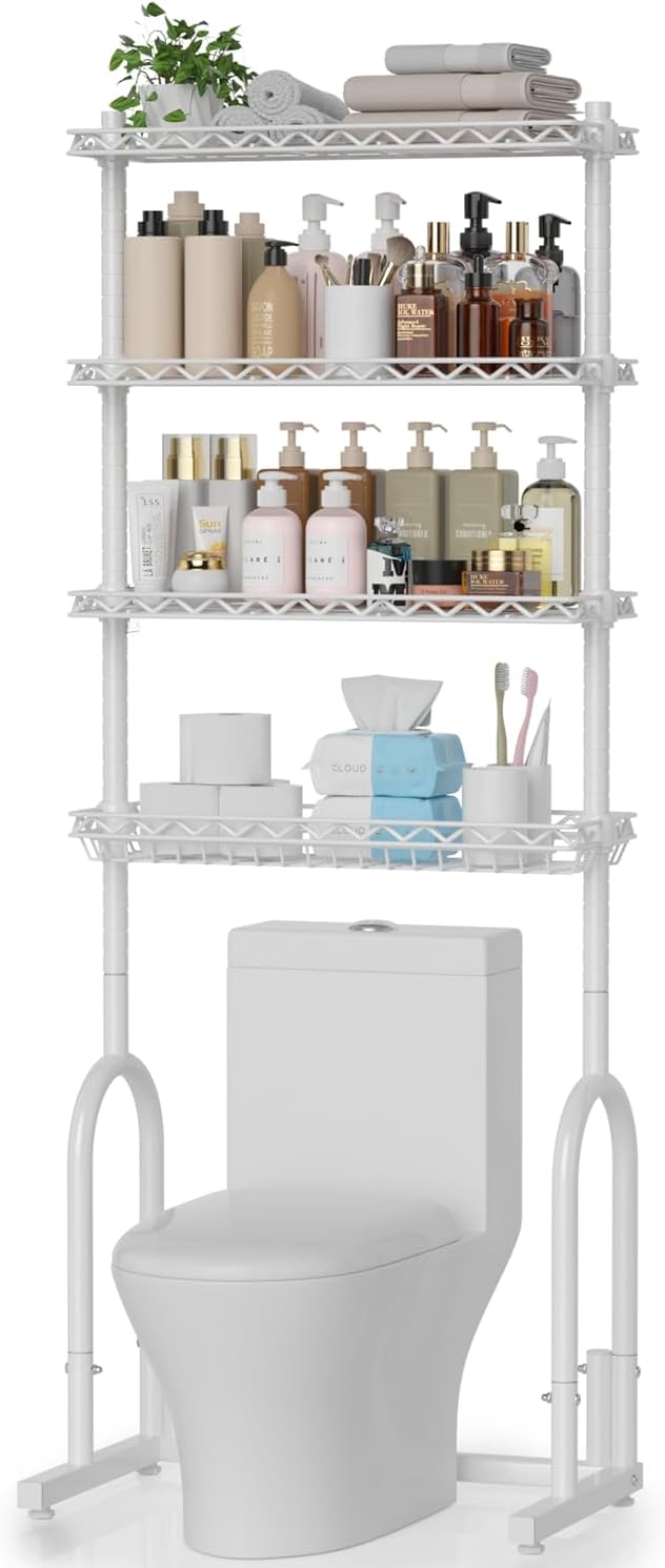 EAGMAK Over The Toilet Storage Rack, 4-Tier Bathroom Organizer by Eagmak