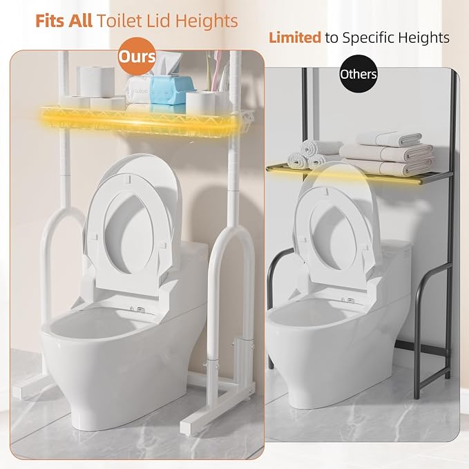 EAGMAK Over The Toilet Storage Rack, 4-Tier Bathroom Organizer - Image 4