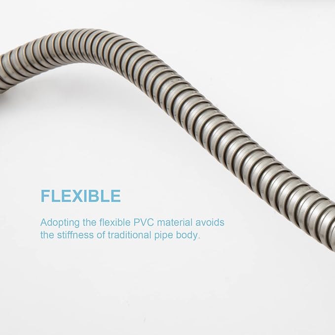 OFFO Shower Hose, Brushed Nickel 100 in Kink Free Stainless Steel Shower Hose - Image 4
