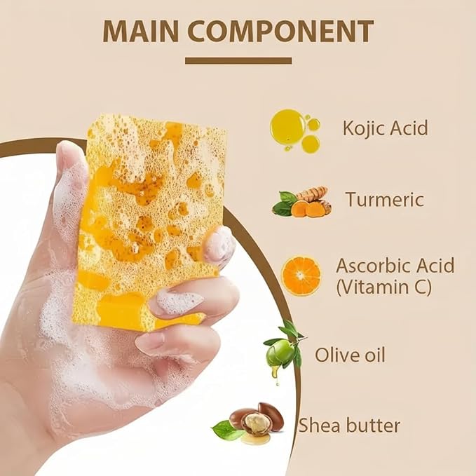 Lemon Turmeric Kojic Acid Soap, Natural Turmeric Handmade Soap - Image 7