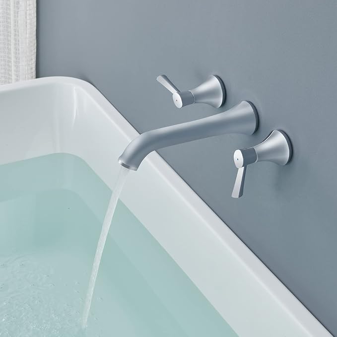 Wall Mount Tub Filler, Roman Tub Faucet Polished Chrome Brass Bathtub Faucets - Image 4
