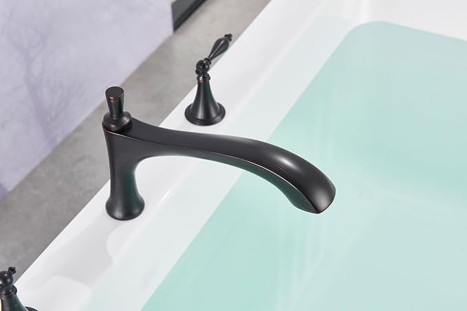 SITGES Antique-Inspired Brass Bathtub Faucet, 2-Handle Medium Arc Roman Tub - Image 2