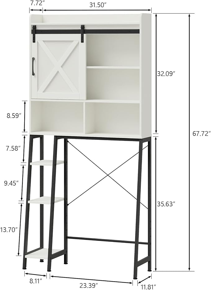 Vabches Over The Toilet Storage Cabinet, Farmhouse Storage Cabinet Over Toilet - Image 2