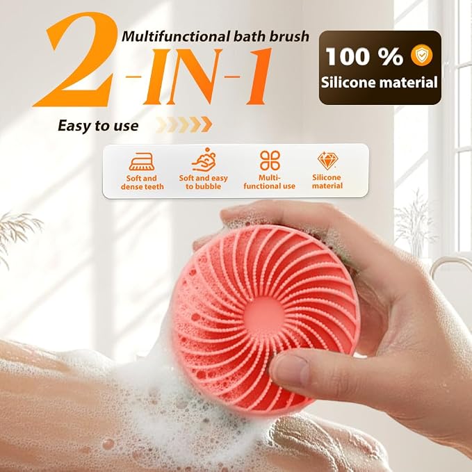 2 in 1 Silicone Body Scrubber & Scalp Scrubber, 2026 Upgrade Handheld Shower - Image 2