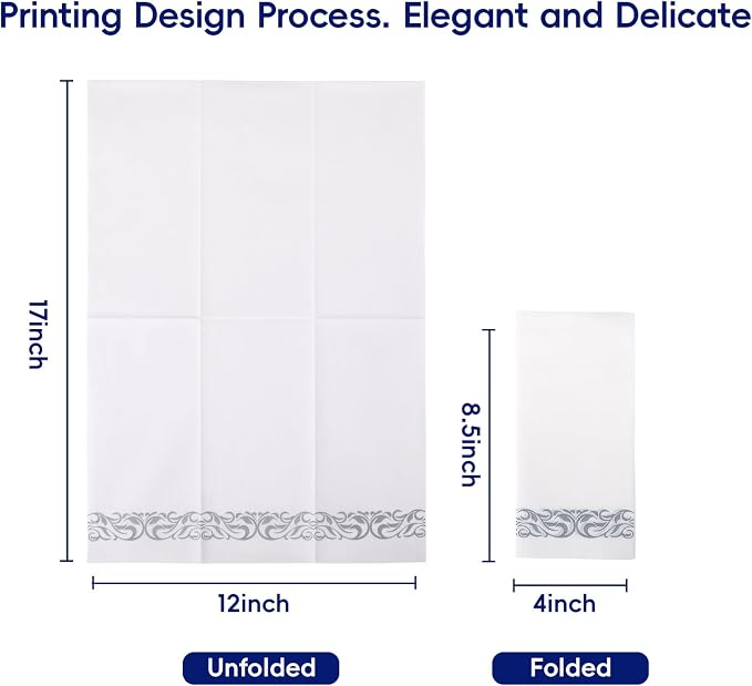 200 Disposable Hand Towels Soft and Absorbent Linen Feel Dinner Napkin Durable - Image 3