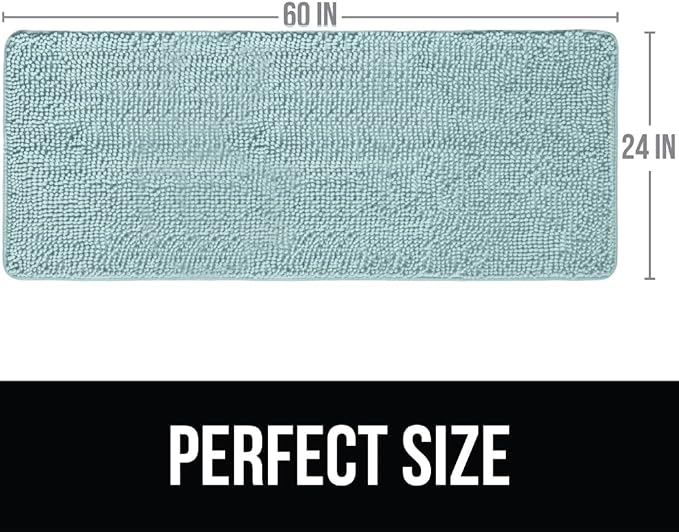 KANGAROO Bathroom Rugs, Chenille Soft Absorbent Bath Rug, Shaggy Shower Mat - Image 2