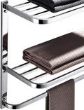 3-Tier Bathroom Shelf with Towel Bars, Stainless Steel Wall Mounting Rack by LUANT