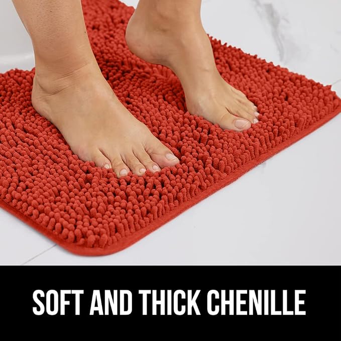 GORILLA GRIP Bath Rug Mat 30x20, Soft Absorbent Chenille, Quick Dry Microfiber - Image 3