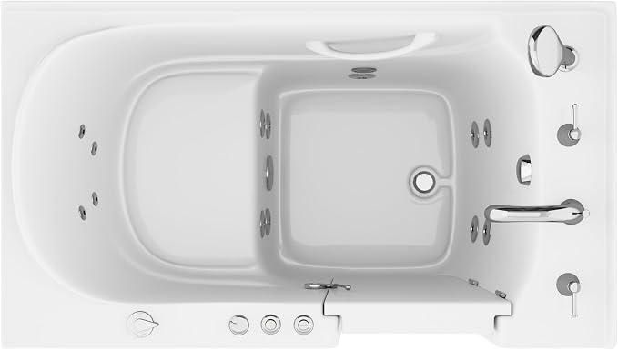 ANZZI Walk-In Bathtub 30" x 53" Whirlpool Acrylic Right Drain Quick Fill Fast - Image 5