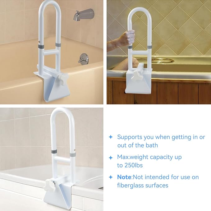 Bathtub Grab Bars for Seniors, Tub Handle Grab Bar for Elderly Bath Support - Image 7