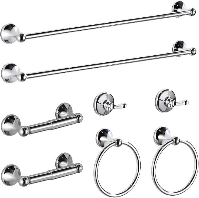 BGL Bathroom Hardware Set Chrome Adjustable Expandable Bath Towel Bars Bathroom by BGL