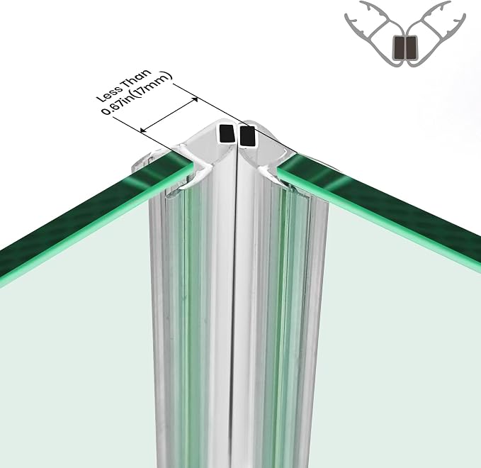 Bathroom Shower Glass Door Side Seal Strips, Length 78 Inch 2PCS Transparent - Image 5