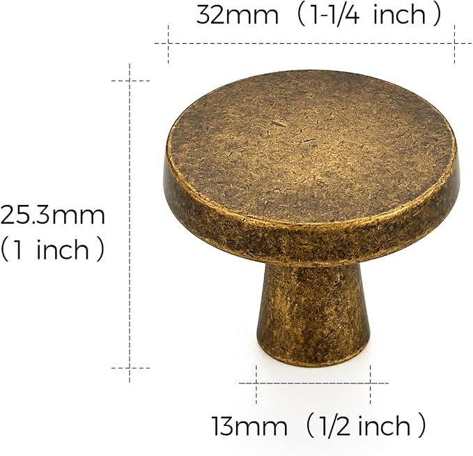 Ravinte 5 Pack Drawer Pulls 1-1/4 Inch Kitchen Cabinet Knobs Solid Round - Image 3