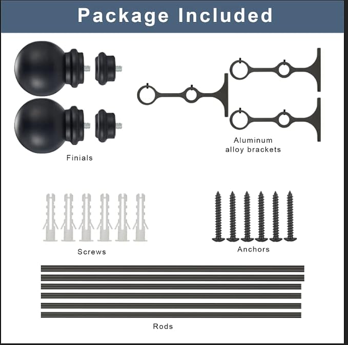 Double Curtain Rod 84 to 120 inch, Adjustable 1 inch Double Drapery Rod Rods - Image 5