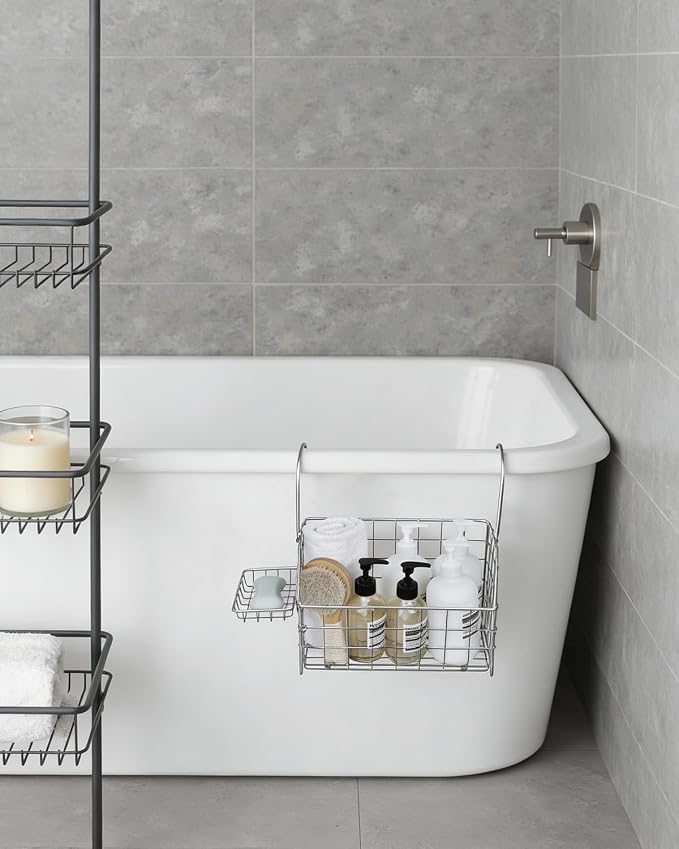 Large Rustproof Shower Caddy Hanging, 304 Stainless Steel Hanging Shower - Image 4