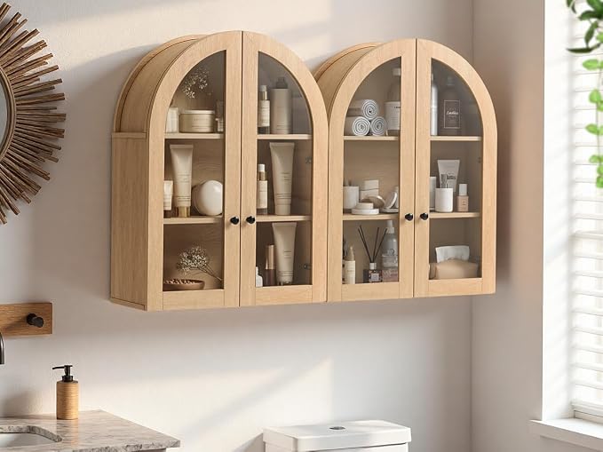 Bathroom Arched Wall Cabinet, 23.5'' Wide Medicine Cabinet, Bathroom Cabinet - Image 3