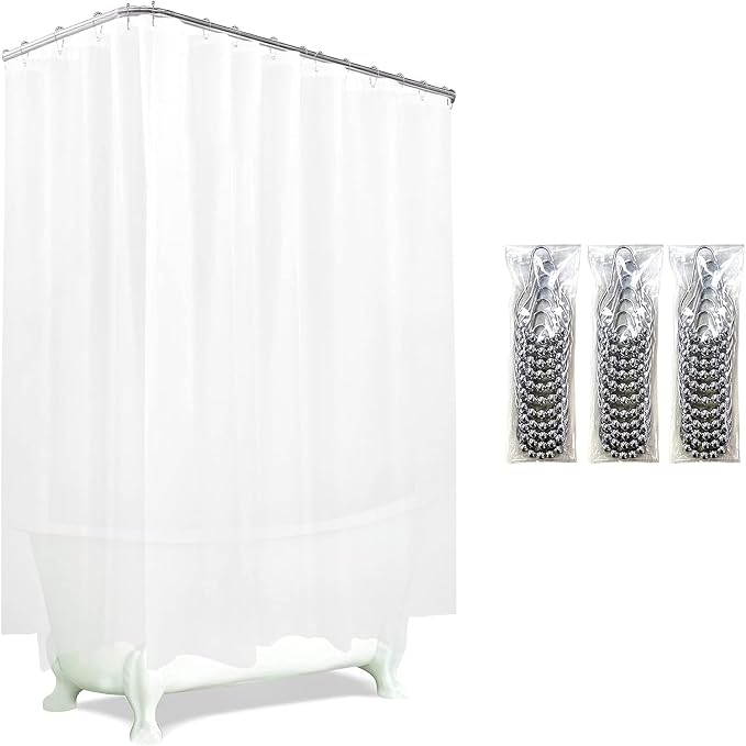 Clawfoot Tub Shower Curtain 180x60 Inch Frosted Liner All Warp Around Extra by De-Mediocre