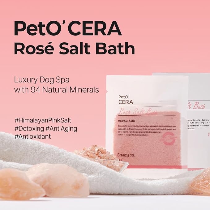 PetO’Cera Rosé Salt Bath for Dogs, Himalayan Pink Salt, Soothes Dry, Itchy Skin - Image 2