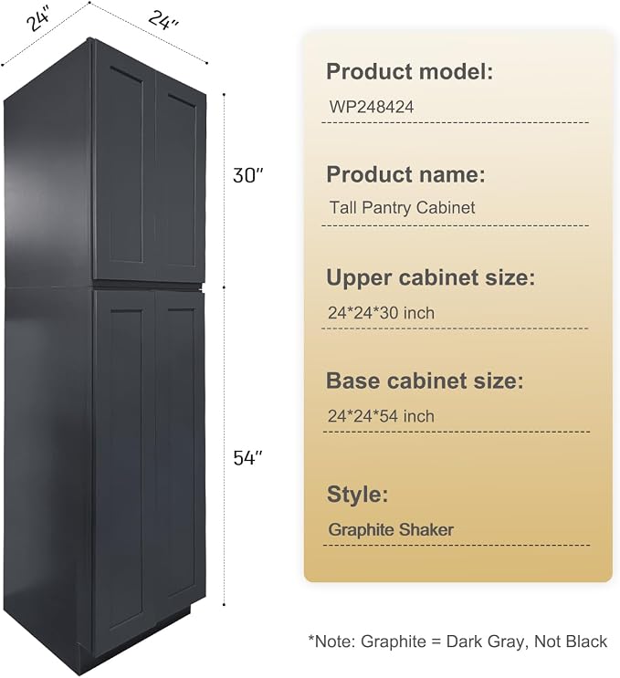 Pantry Cabinet, 4-Soft Close Door, 4 Adjustable Shelves, 2 Portion, Unassembled - Image 3