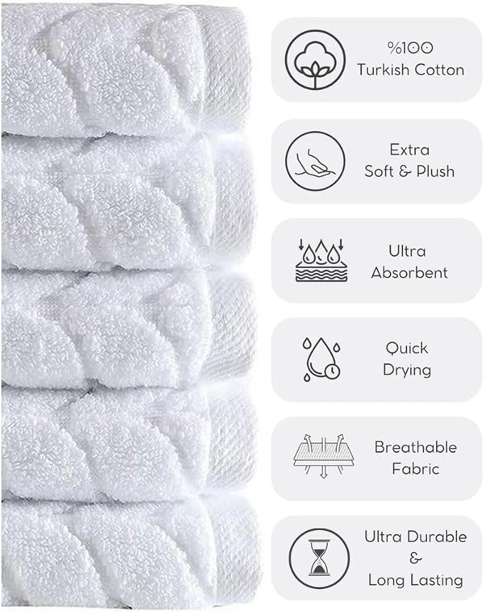 BAGNO MILANO Turkish Bath Towels, Soft Plush Jacquard Luxury Bath Towels - Image 9