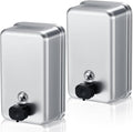 Maxdot 2 Pcs 37 oz/1100 ml Commercial Stainless Steel Soap Dispenser Wall Mount by Maxdot