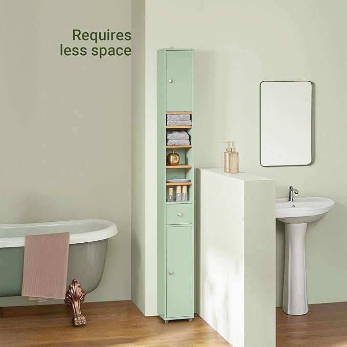 SoBuy Bathroom Narrow Storage Cabinet Skinny Tall Unit - Image 2