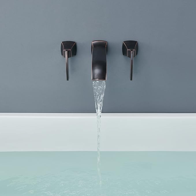 Wall Mount Bathtub Faucet Roman Tub Filler High Flow Long Spout Reach - Image 4