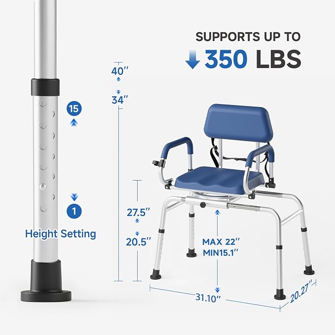 Sliding Shower Chair Tub Transfer Bench - Image 5