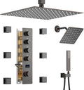 Temperature Display Oil Rubbed Bronze Shower System, Push Button Shower Faucet by KATAIS