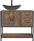 YOURLITE Bathroom Vanity, Rustic Brown Modern Wood Cabinet by YOURLITE